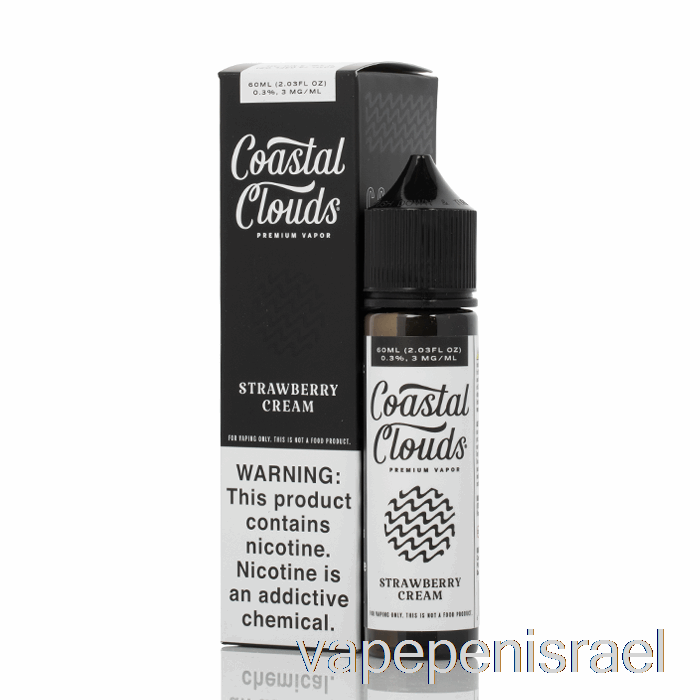 קרם תות חד פעמי Vape Israel - Coastal Clouds Co. - 60 מ"ל 0 מ"ג